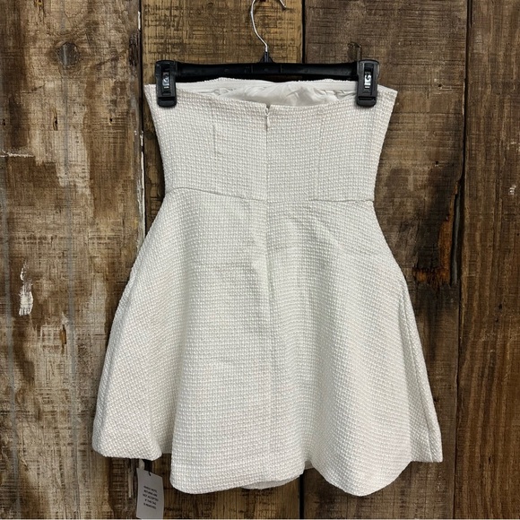 More to Come Anwen Mini Dress white Cream tweed strapless Revolve new XXS - Picture 7 of 9